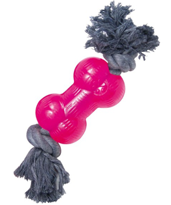 Brinquedo para cães Gloria TPR Bone with Rope - Dogs - Toys