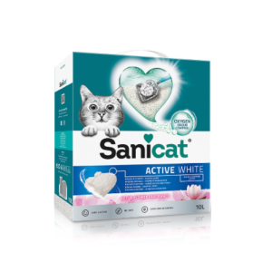 Areia Aglomerante para gatos Sanicat Active White Lotus 10 L - Aglomerantes - Gatos