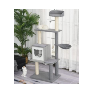 Arranhador para gatos moderno 61x49x160.5 cm - Grey - Cats - Trees, Towers & Scratchers