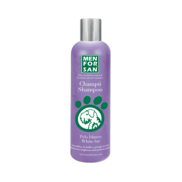 Champô Intensificador para Pêlos Brancos Menforsan - 300 ml - Banho & Grooming - Higiene & Bem-estar