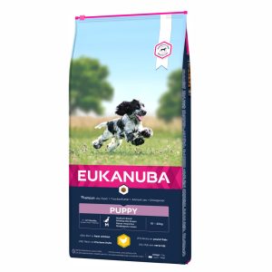 Ração para cães Eukanuba Puppy Medium Breed Chicken - Alimentação - Ração Seca para Cães