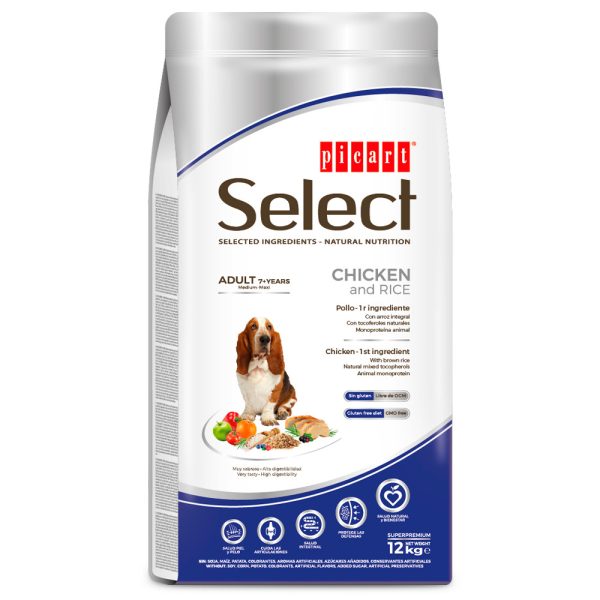 Ração para cães Picart Select Adult 7+ Chicken & Rice - Dogs - Senior