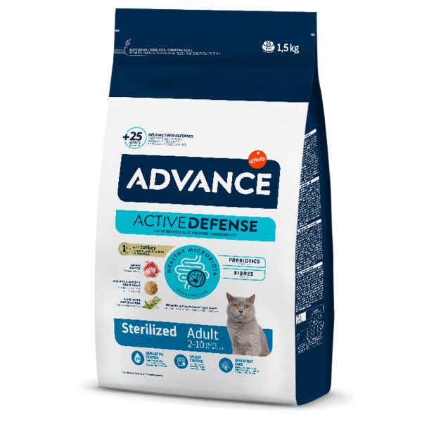 Ração para gatos Advance Cat Sterilised Turkey & Barley - Alimentação - Ração Seca para Gatos