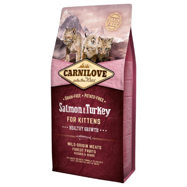 Ração para gatos Carnilove Grain-Free Kitten Healthy Growth Salmon & Turkey - Baby / Junior / Kitten - Food