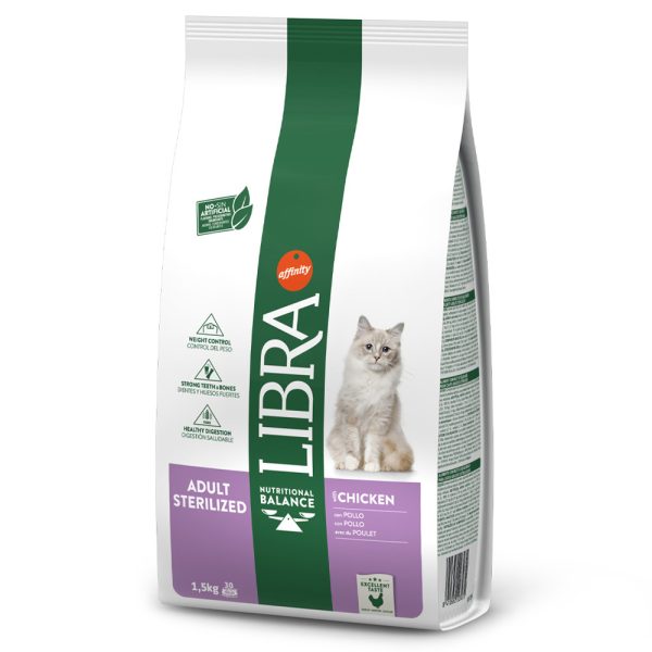 Ração para gatos Libra Gato Esterilizado Frango - Alimentação - Ração Seca para Gatos