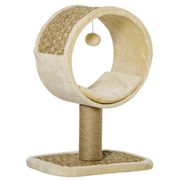 Arranhador para gatos juta natural com brinquedo suspenso - Bege - Cats - Trees, Towers & Scratchers