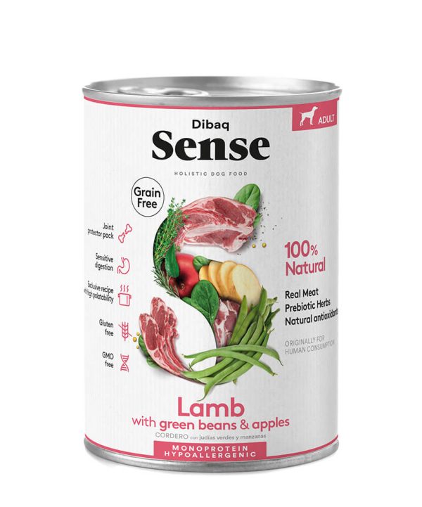 Comida húmida Dibaq Sense Grain Free Lamb 12 x 380 g - Adulto - Comida Húmida para Cães