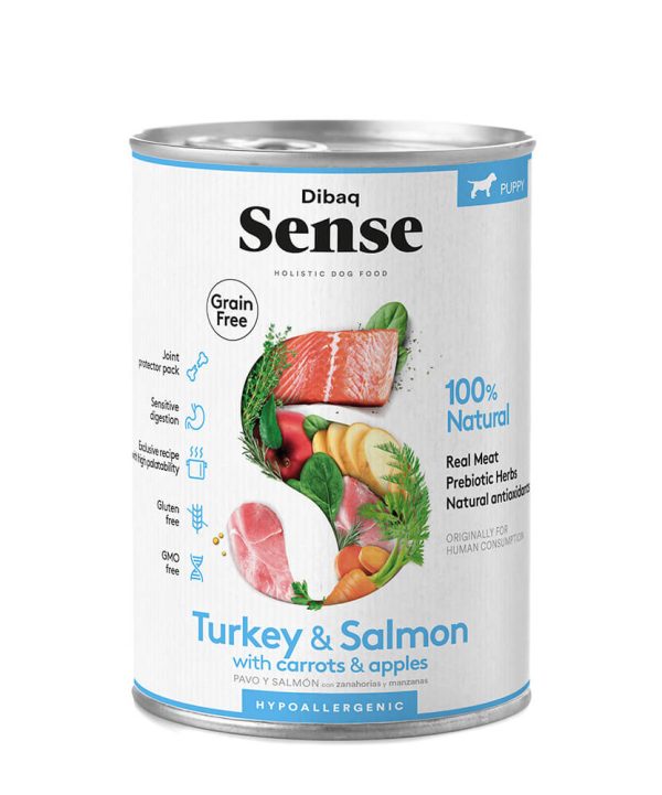 Comida húmida Dibaq Sense Grain Free Turkey & Salmon 12 x 380 g - Adulto - Comida Húmida para Cães