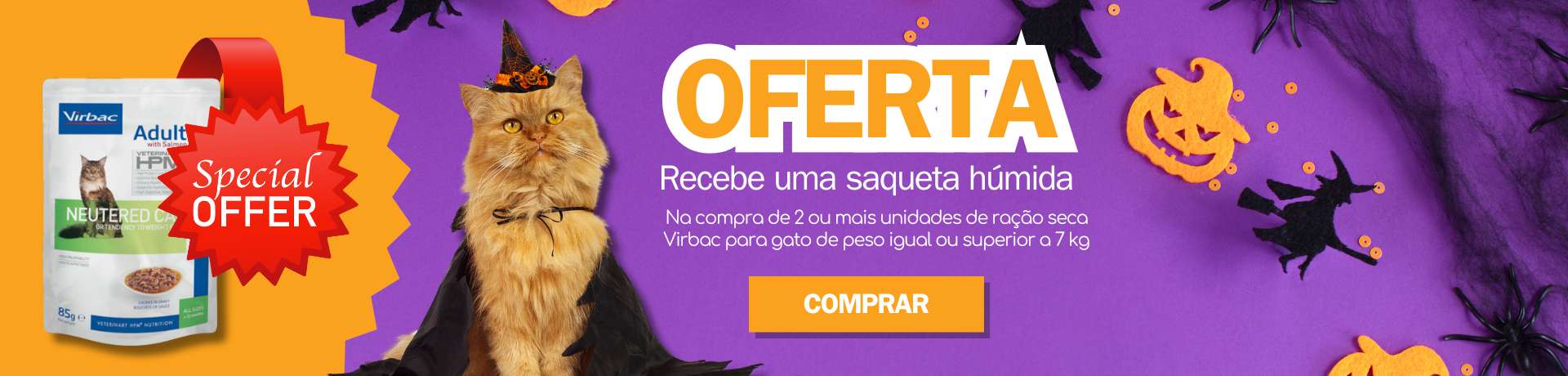 oferta de comida húmida na compra de ração virbac