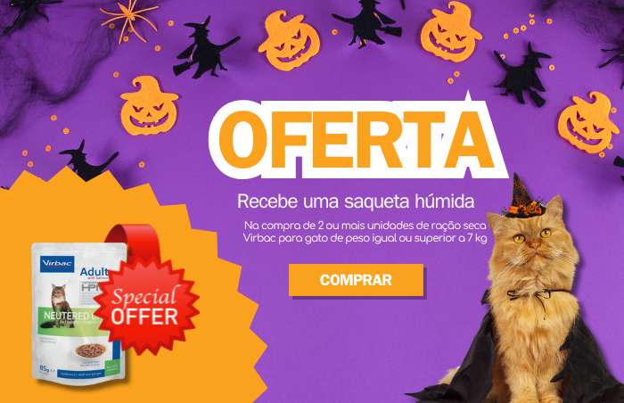 oferta de comida húmida na compra de ração virbac